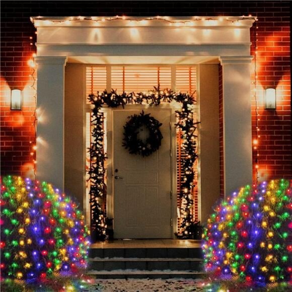 Colorful Net Lights Outdoor, 300 LED Christmas Net Lights 14.8x4.9ft Mesh Lights - Picture 3 of 7